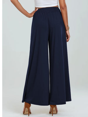 Pocketed Elastic Waist Wide Leg Pants eb501e8e-e70a-458a-80a9-74680dcb9a9c-Max Trendsi