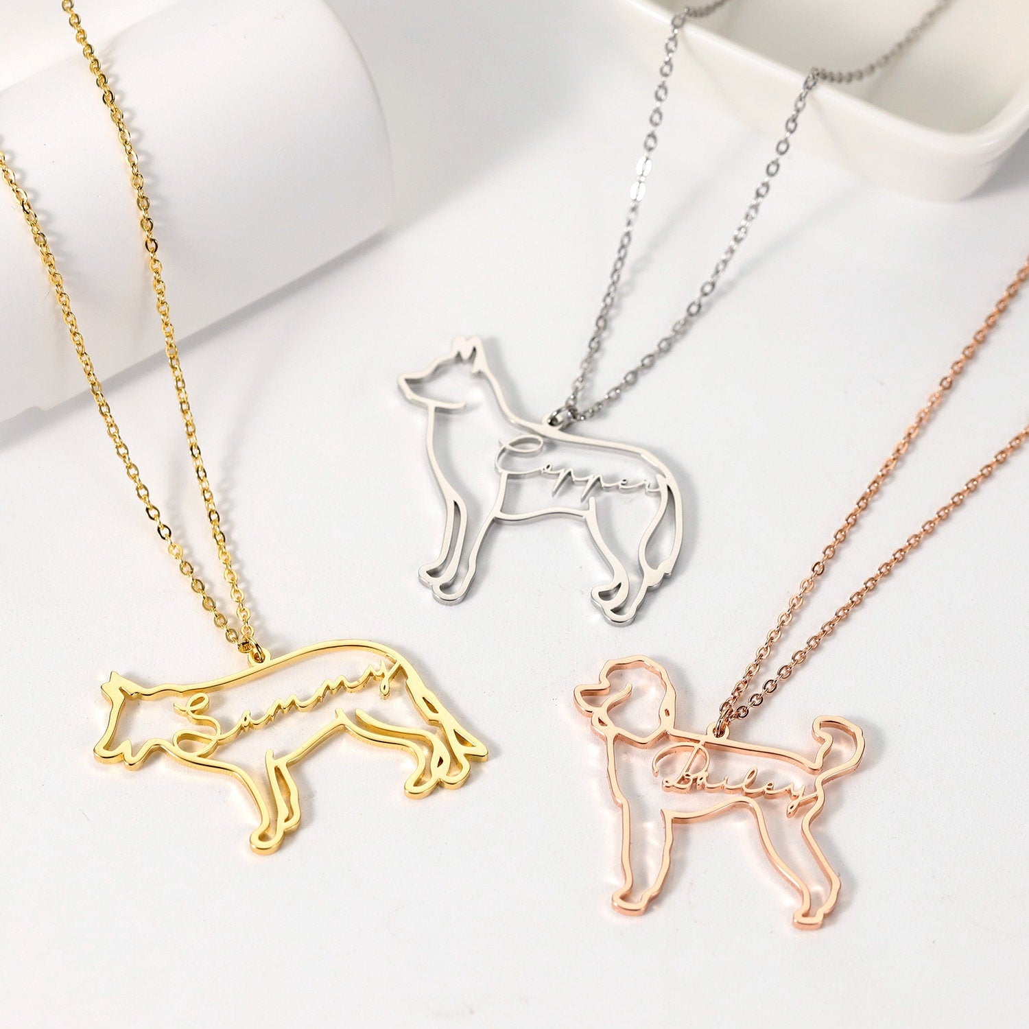 Custom Dog Name Necklace_S925 Silver ec5c39e7-20a5-4d99-a663-666785bb9405 Artshiney