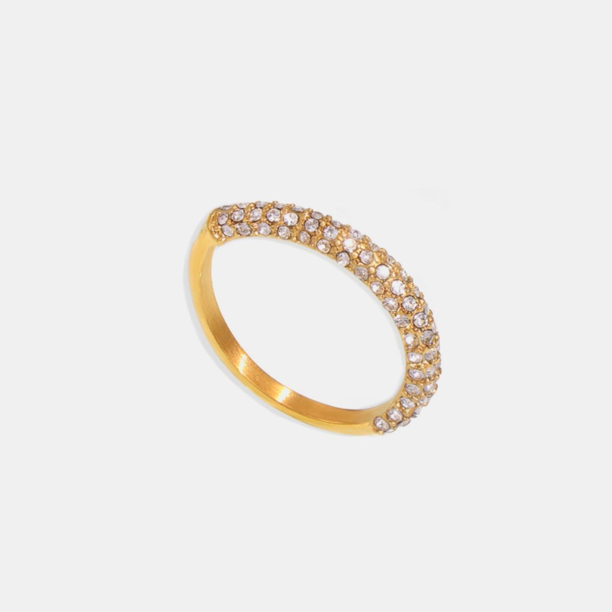 18K Gold-Plated Inlaid Zircon Ring White ec5d4648-4b40-42fa-825b-0666c3d0ba9c-Max Trendsi