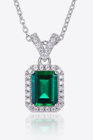 Adored 1.25 Carat Lab-Grown Emerald Pendant Necklace ecb27f078e0d48e193bf93fa48f64137-Max Trendsi