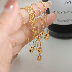 18K Gold Simple Atmosphere Irregular Rhombus Inlaid Zircon Design Versatile Necklace ecb48c7b-196a-4631-8c0e-bda7a0a11639 Artshiney