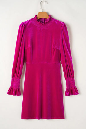 Frill Mock Neck Flounce Sleeve Mini Dress ecc8cf9a-792a-4771-9a07-5d9e4f6a1606-Max Glownestbest