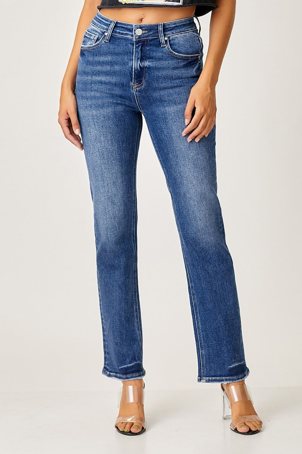 RISEN Mid Rise Slim Straight Jeans ed23e29c-309a-418c-aaad-ab2befbb9ba7-Max Trendsi