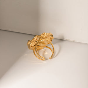 18K Gold-Plated Irregular Open Ring ed2f0a31-258b-4b4f-9095-7c2a91999882-Max Trendsi