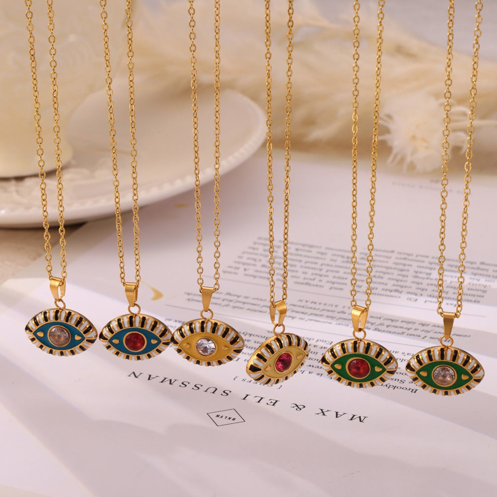 18K gold exaggerated personality devil eye diamond design necklace ee16b4eb-ded5-4868-b739-53df18d7ef46_d49359d8-9536-47bc-b802-899050f647ca Artshiney