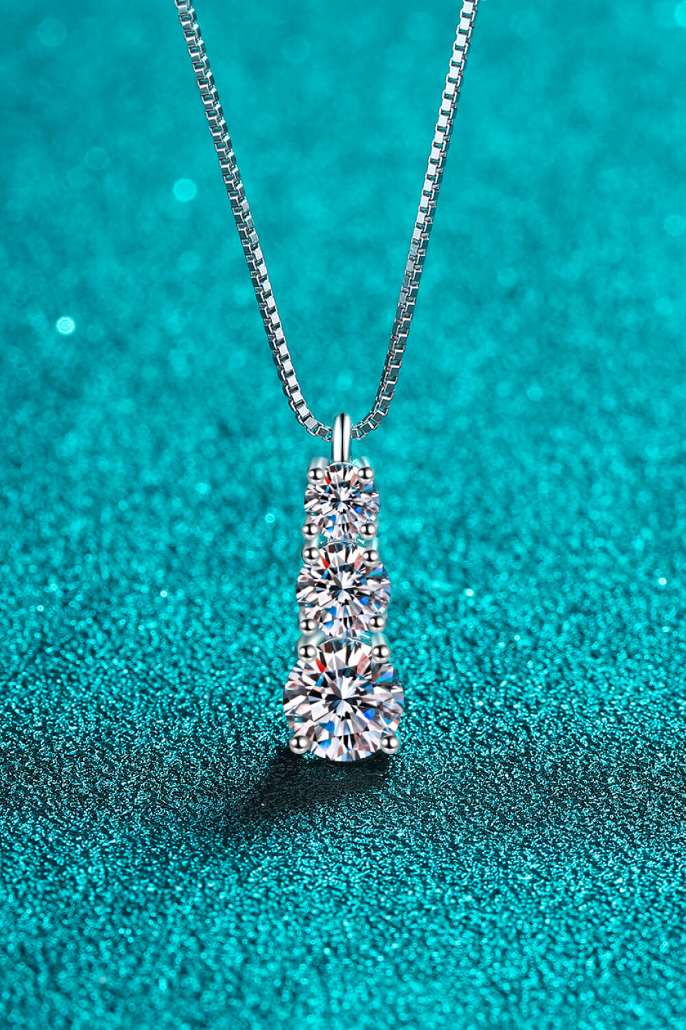 Moissanite Triple-Pendant Necklace eede0c8dcc544fe799a9542ef74e256b-Max Trendsi