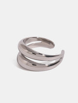 Stainless Steel Double-Layered Ring Silver One Size ef26ed7e-54e6-417c-a622-f461e749bbfa-Max Trendsi