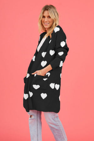 Heart Graphic Open Front Cardigan with Pockets ef83efd084e44834b4c946ec23ca2ce1-Max Glownestbest
