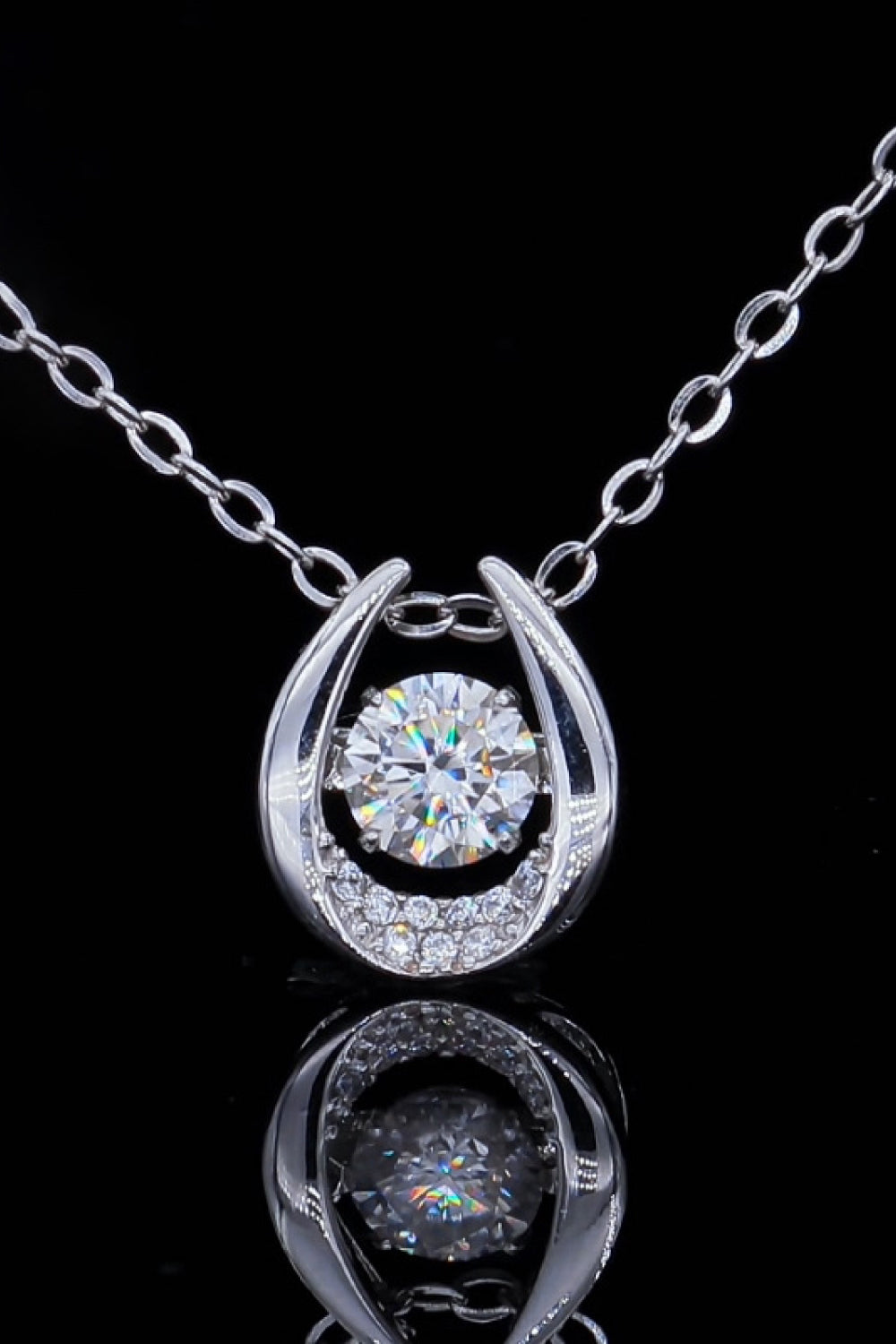 Moissanite Zircon Pendant Necklace Silver One Size efa66eaae756493f8c9961fc18df4d3f-Max Trendsi