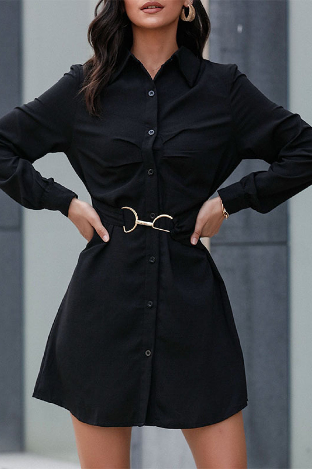 Perfee Belted Mini Shirt Dress efef174fdd48469a9d6039bd654da003-Max Glownestbest