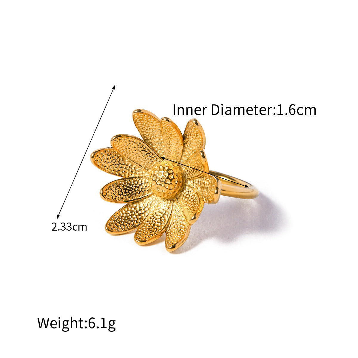 18K gold exquisite noble flower/daisy design light luxury style necklace bracelet ring earrings set Bracelet D-Ring-02 efef9b6f-12aa-40d3-a532-21249105eb13 Glownestbest