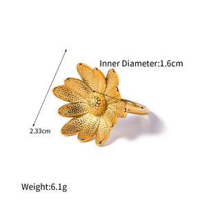 18K gold exquisite noble flower/daisy design light luxury style necklace bracelet ring earrings set Bracelet D-Ring-02 efef9b6f-12aa-40d3-a532-21249105eb13 Glownestbest