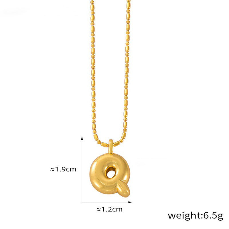 18K gold simple and elegant 26 letters design light luxury style necklace f04a6399-d279-4429-a8d5-242acaeae2ab Artshiney