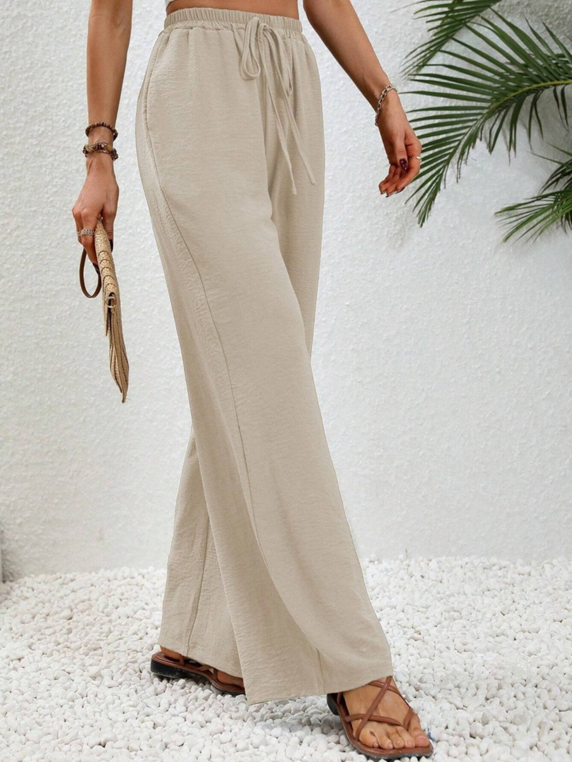Wide Leg Drawstring Pants f13a1b20-3e0a-4f4c-9e49-d3eee74fc84b-Max Trendsi