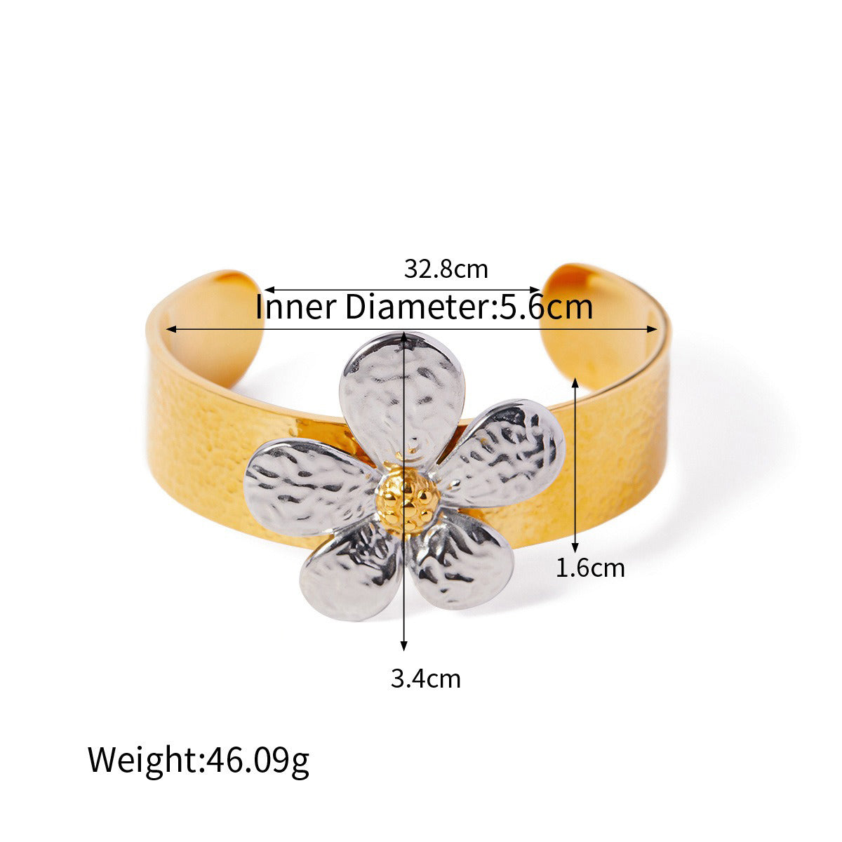 18K gold exquisite noble flower/daisy design light luxury style necklace bracelet ring earrings set Style E-Bracelet-09 f205e98f-4137-4185-89fa-f64a758f5cee Glownestbest
