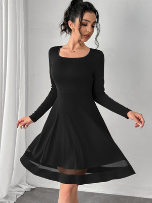 Square Neck Long Sleeve Mini Dress f21a5c77-988e-4373-8cdc-bc91fd6943be-Max Glownestbest
