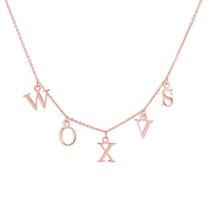 Handmade Multiple Single Letter Customizable Necklace Rose gold f230a499-0ea8-4304-8ace-d3cbc4a9615e Artshiney