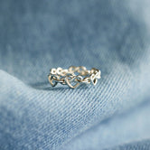Knotted Hearts 925 Sterling Silver Open Ring Silver 7 f23ae183-07d2-434f-8d8c-af2e48026e5d-Max Trendsi
