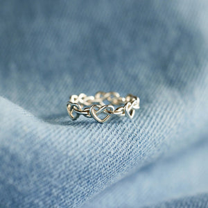 Knotted Hearts 925 Sterling Silver Open Ring Silver 7 f23ae183-07d2-434f-8d8c-af2e48026e5d-Max Trendsi