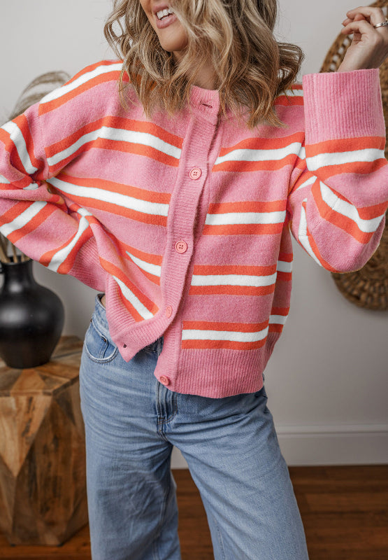 Striped Button Down Long Sleeve Cardigan f255dbd4-1b92-43db-b811-38f6be3a150f-Max Glownestbest