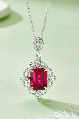 925 Sterling Silver Ruby Pendant Necklace f2871e48-724a-4f67-91e1-c64e0ee01056-Max Trendsi