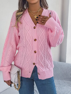Cable-Knit Long Sleeve Cardigan f3860487-a27b-442d-8fe6-91f65e6b47a5-Max Glownestbest