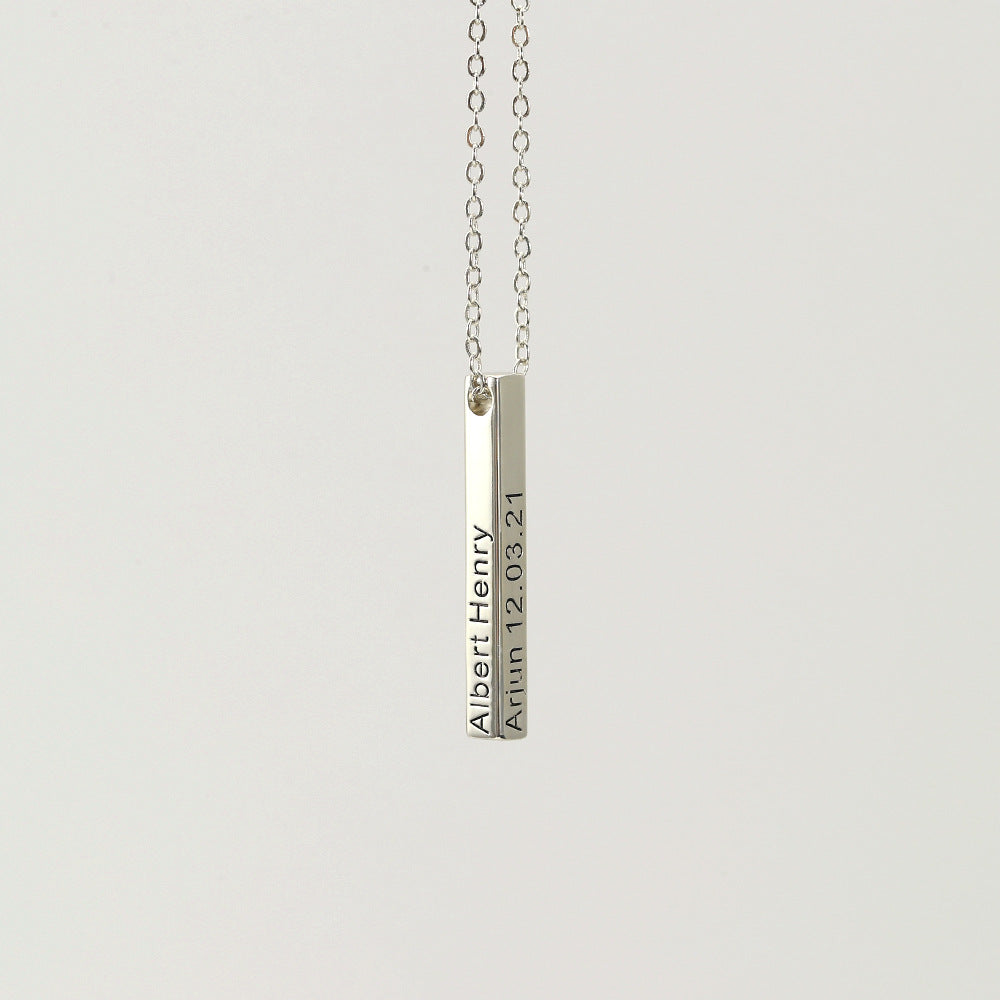 Simple atmosphere can be customized name design all-match necklace S925 Silver f4b7ec91-6090-48e4-a79e-bf361bea924d Glownestbest