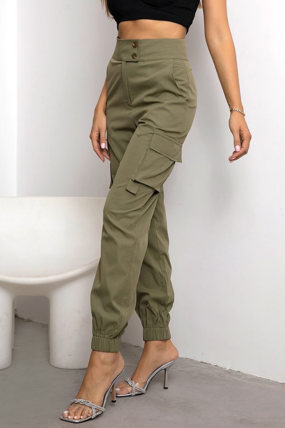 High Waist Cargo Pants f631277f389b4238b39e38563cc8cd9e-Max Trendsi
