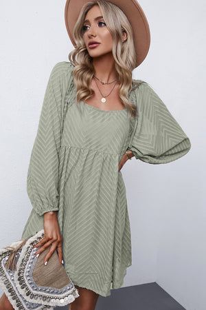 Textured Square Neck Mini Dress f65f88cab94e486c90f41fae91b25e15-Max Glownestbest