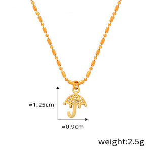18K gold noble personality wings/hollow heart/arrow through the heart/umbrella/moon design light luxury style necklace Umbrella f6677123-115c-47a1-8a70-da52d5c00b24 Artshiney