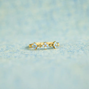 925 Sterling Silver Inlaid Zircon Flower Ring Gold f66844ef-ceac-4092-b564-067060ec3dde-Max Trendsi