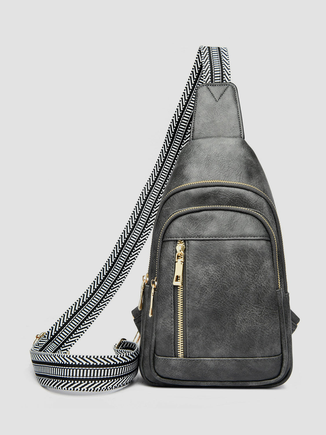 PU Leather Adjustable Strap Crossbody Bag Dark Gray One Size f6adee52-b19d-4820-8a9d-52977813a150-Max Trendsi
