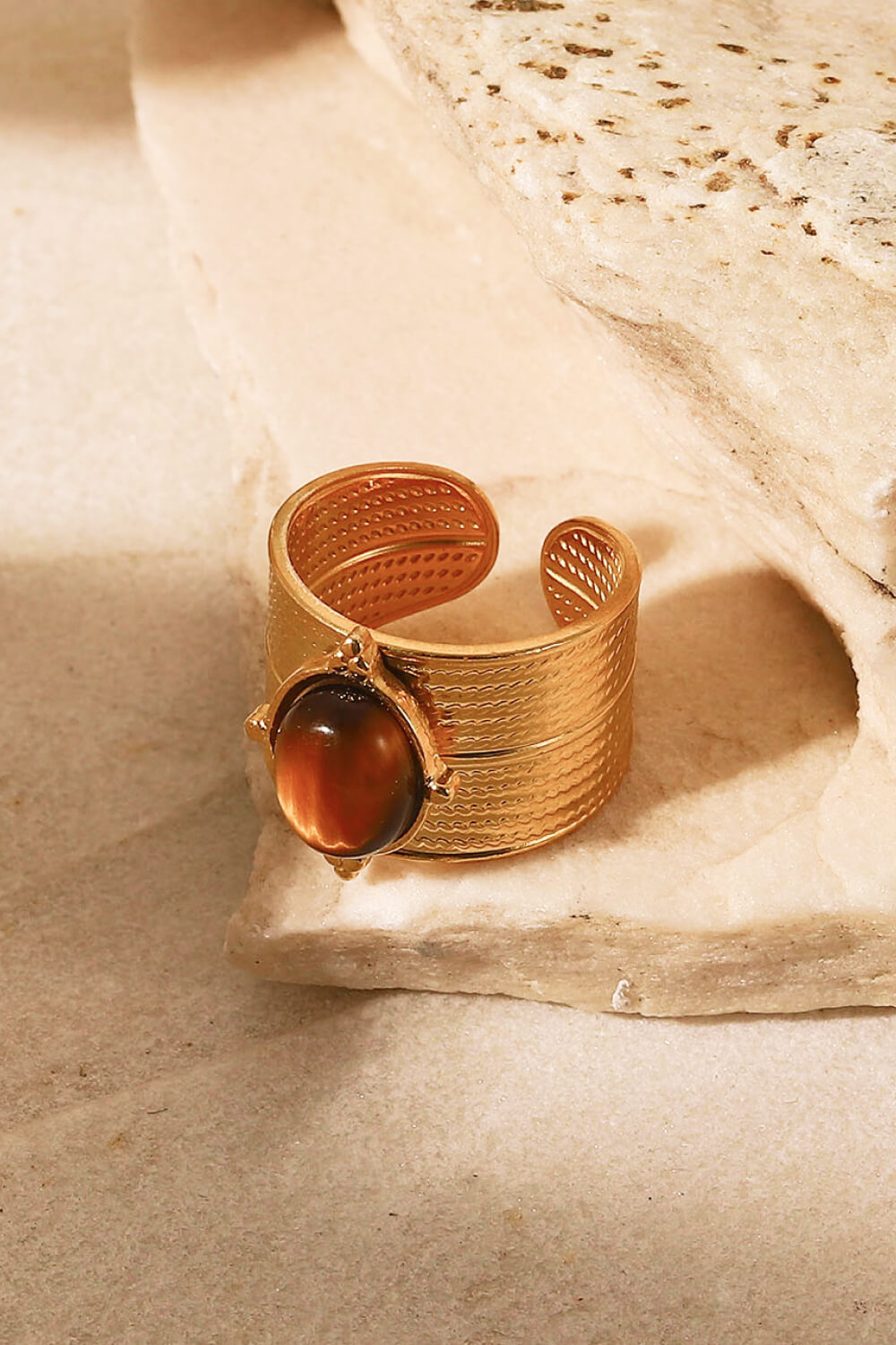 18K Gold-Plated Wide Open Ring f6edd4e8443049ff99e879f2c6e8b88b-Max Trendsi