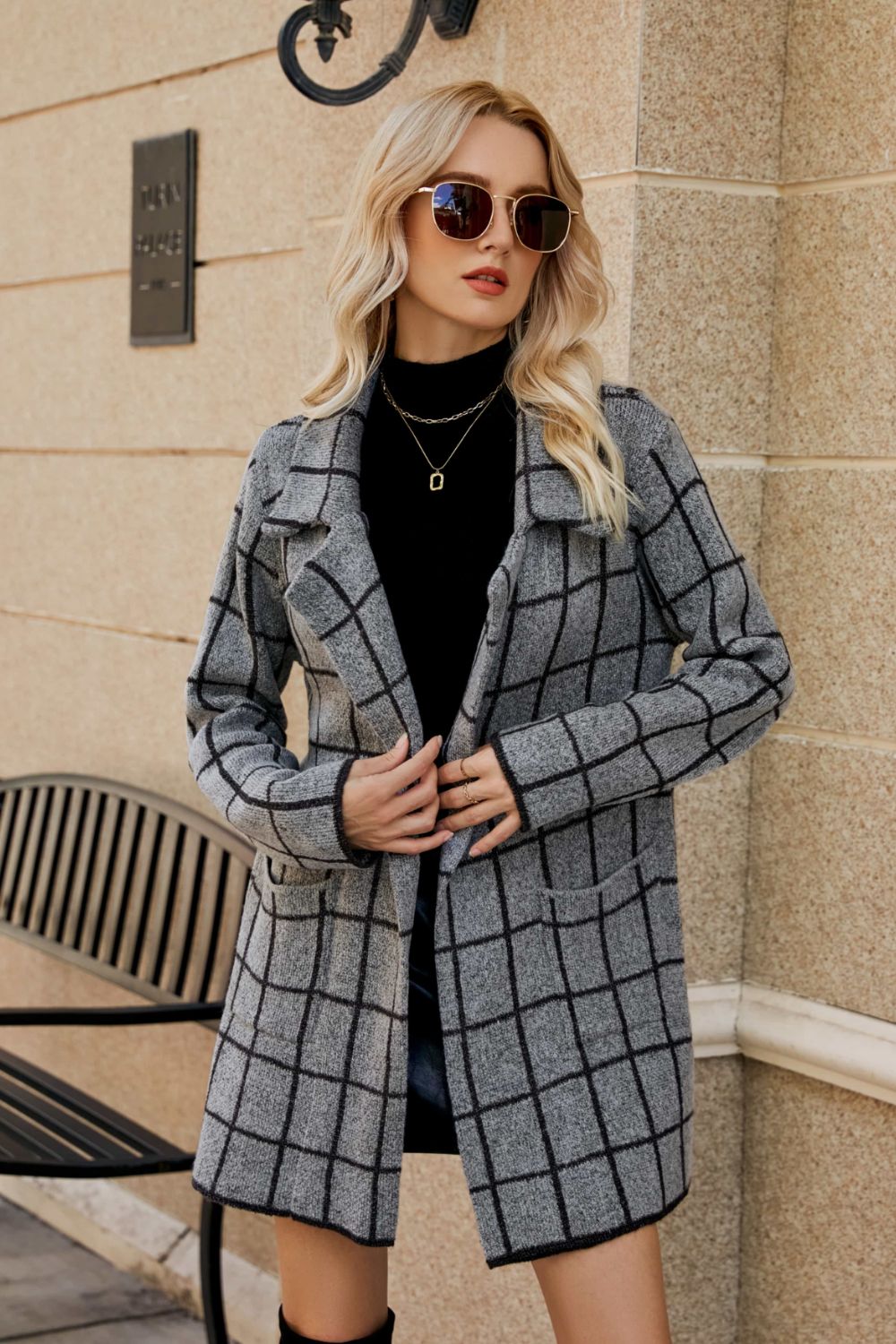 Printed Open Front Lapel Collar Cardigan with Pockets f70e2ee80c4f4bac97a0bb7f1044d24a-Max Glownestbest