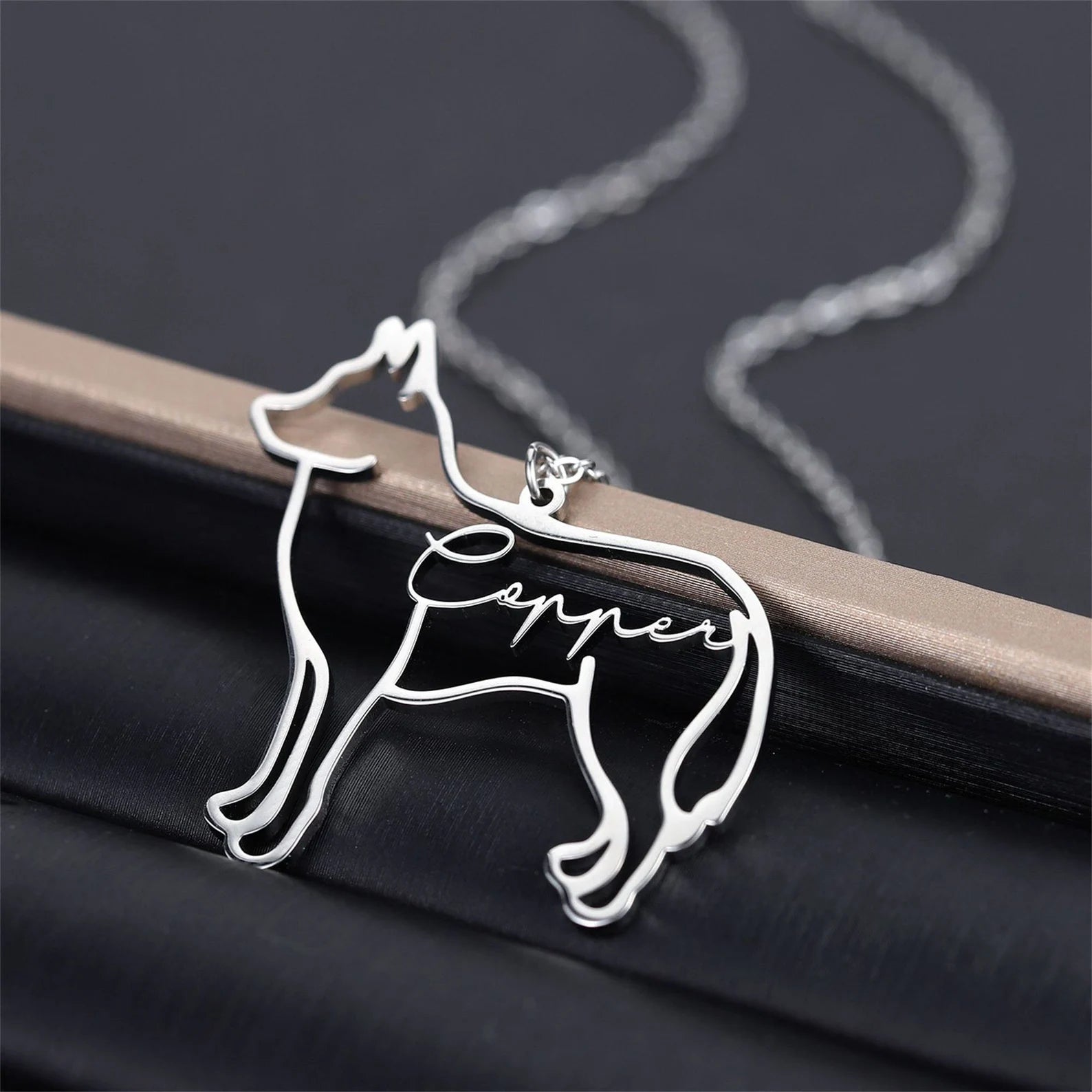 Custom Dog Name Necklace_S925 Silver f716036b-85ab-4933-b331-c94b5620d468 Artshiney