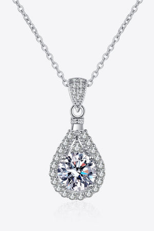 2 Carat Moissanite Teardrop Pendant 925 Sterling Silver Necklace f77ce844b9b543f38fb08ed1b0b06ac2-Max Trendsi