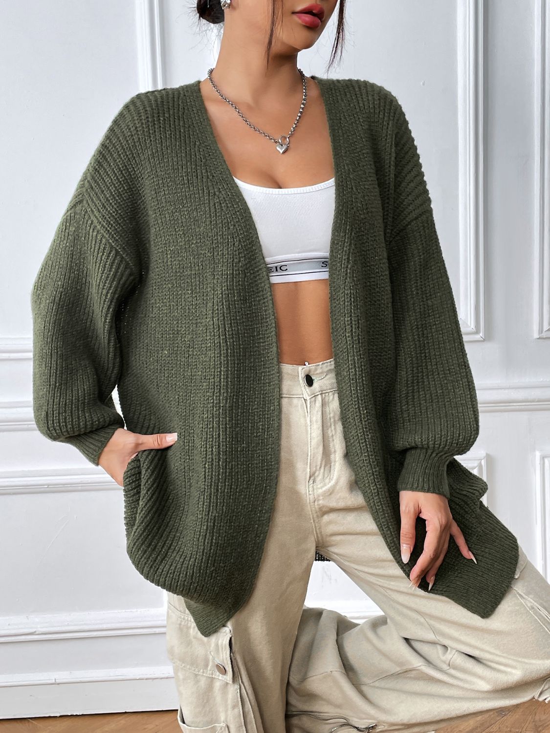 Open Front Long Sleeve Cardigan f7b5f741-98ff-4069-a046-151006a8635e-Max Glownestbest