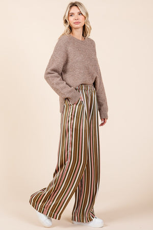 Mittoshop Striped Satin Elastic Waist Wide Leg Pants f7d0fc2c-5340-44cd-8bc3-b249fc93ef34-Max Trendsi