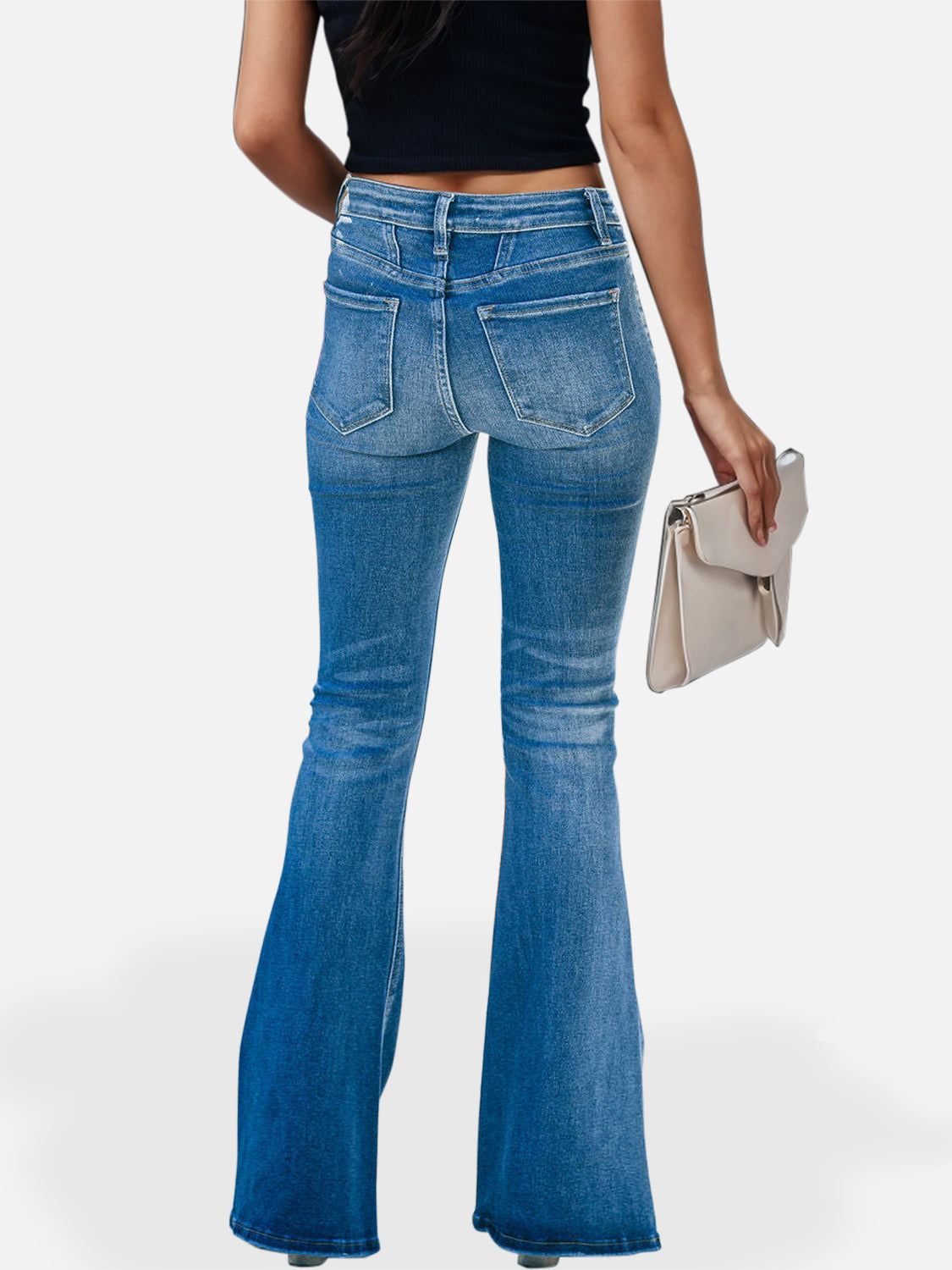 Button Fly Bootcut Jeans with Pockets f8be194c-e4da-4077-abdd-e4b9c025d11d-Max Trendsi