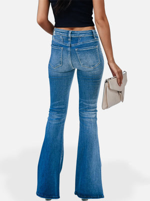 Button Fly Bootcut Jeans with Pockets f8be194c-e4da-4077-abdd-e4b9c025d11d-Max Trendsi