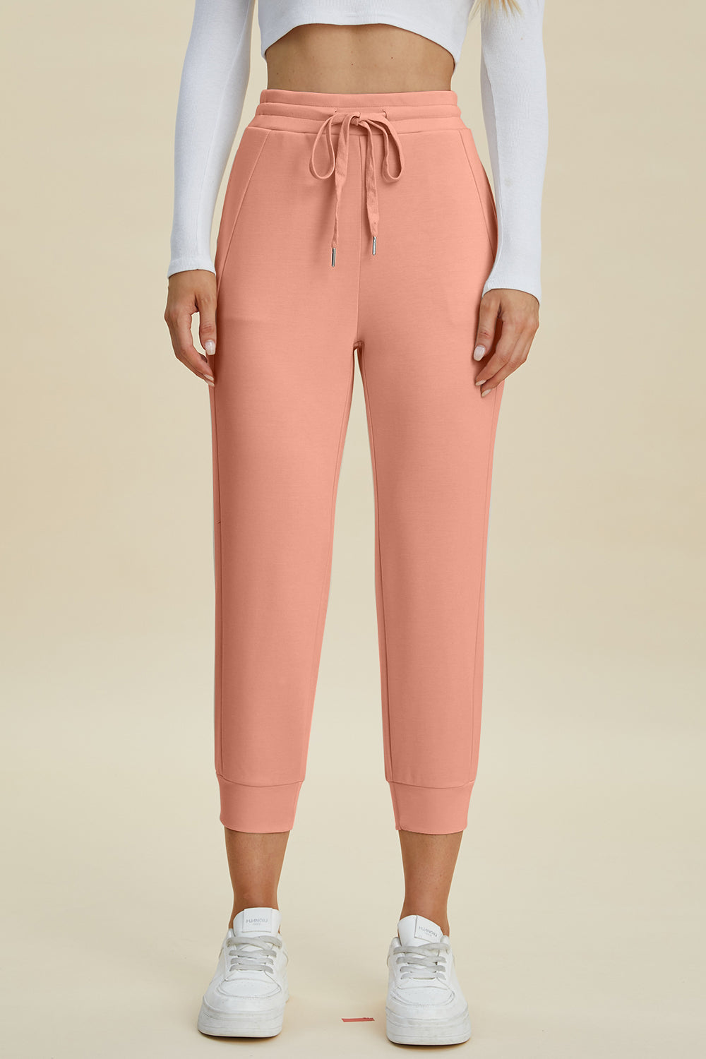Basic Bae Full Size Air Scuba Drawstring High Waist Cropped Pants Coral f8dd1eae-38ba-4892-be85-bd557f3561e9-Max Trendsi