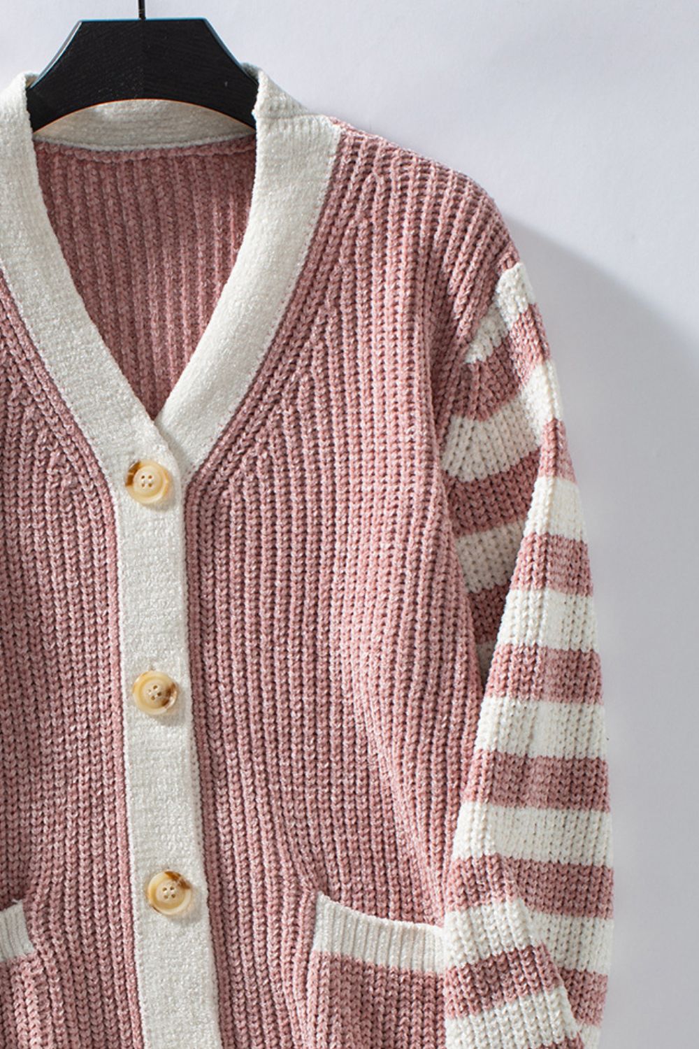 Striped Button Up Long Sleeve Cardigan f98a0c52-3f53-4e75-a3ef-8d179c215734-Max Glownestbest