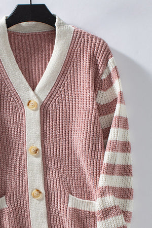 Striped Button Up Long Sleeve Cardigan f98a0c52-3f53-4e75-a3ef-8d179c215734-Max Glownestbest
