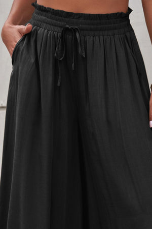 Drawstring Waist Wide Leg Pants f999c7b9cb40489194768aaac22e1900-Max Trendsi