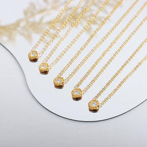18K Gold Simple Atmosphere Irregular Rhombus Inlaid Zircon Design Versatile Necklace f9e8dc70-1eb1-481d-a002-3b5407d704c2 Artshiney