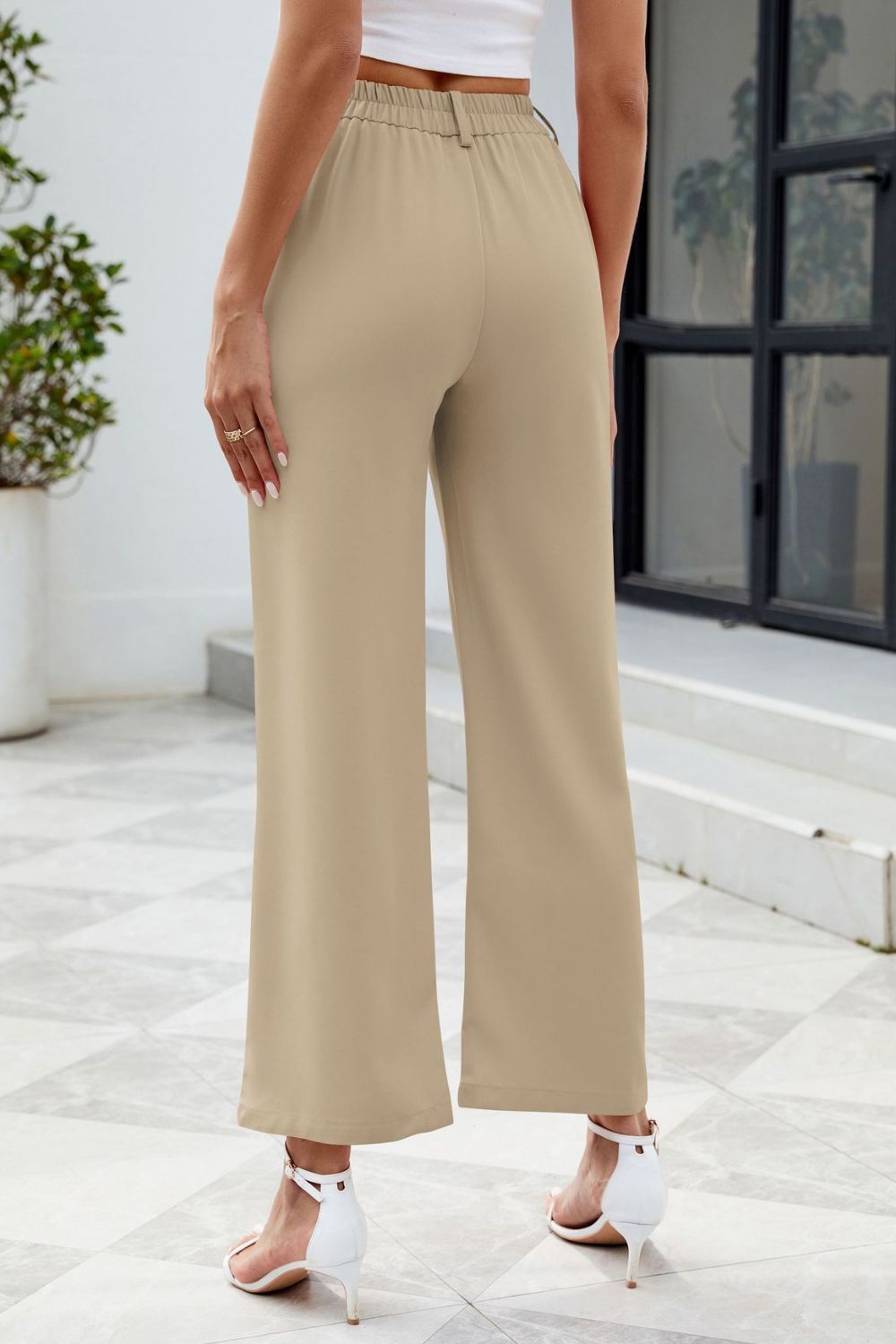 Pocketed High Waist Pants fa0f77b6-c804-4a7d-b4d4-f7b71a621ee7-Max Trendsi