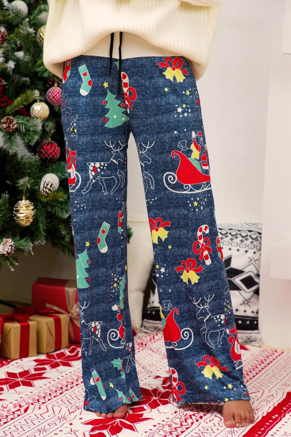 Christmas Straight Leg Pants fa65992868bc4628927810f3c8ba5925-Max Trendsi
