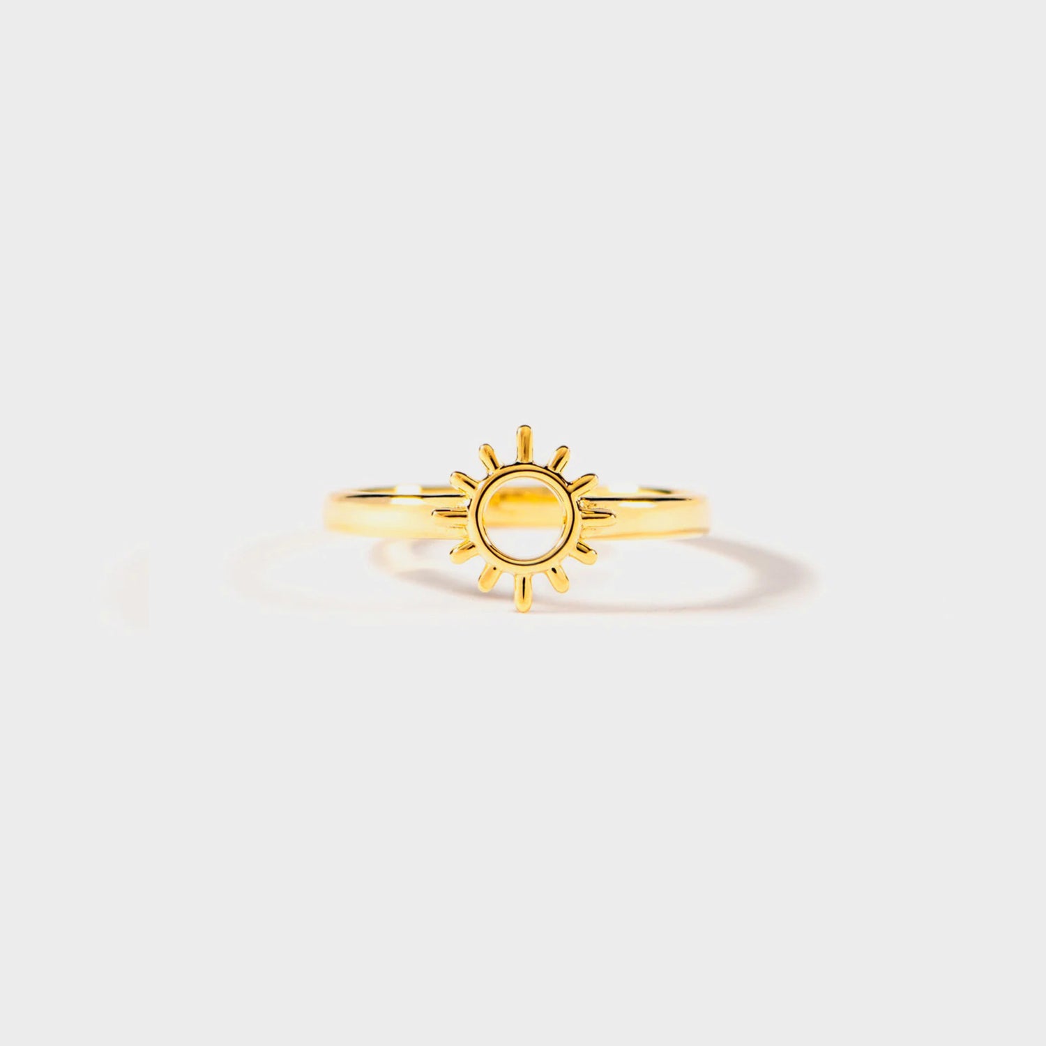 Sun Shape 18K Gold-Plated Ring Gold fa67f90e-1364-4bab-a132-b8d2a4f757ef-Max Trendsi