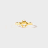 Sun Shape 18K Gold-Plated Ring Gold fa67f90e-1364-4bab-a132-b8d2a4f757ef-Max Trendsi