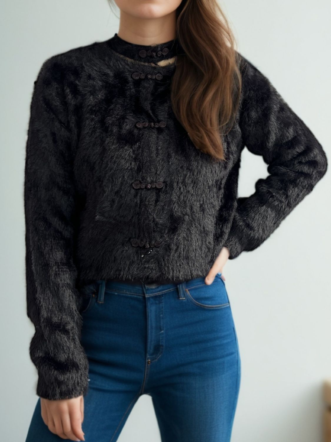 Cutout Knot Button Long Sleeve Cardigan faa6c04b-0452-497c-a241-3755c6d4bda1-Max Glownestbest